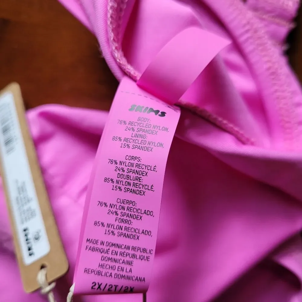 NEW Skims limited edition neon‎ orchid halter scoop signature bikini top 2X